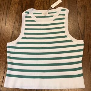 Cora Knit Tank by Genle Fawn - Green Stripe